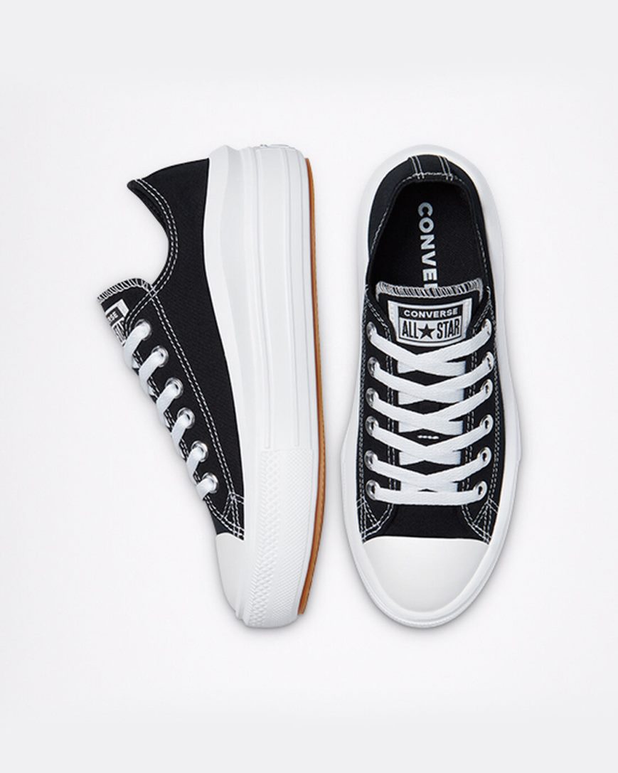 Topanky Na Platforme Converse Chuck Taylor All Star Move Nizke Damske Čierne Biele | SK LHQRP3